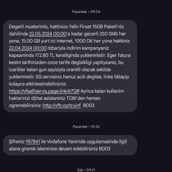 Vodafone Tek Taraflı Fatura Ücret Arttırılması