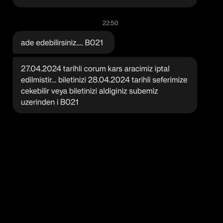 Öz Doğu Kars Turizm Çorum Seferlerindeki İptal Sorunu