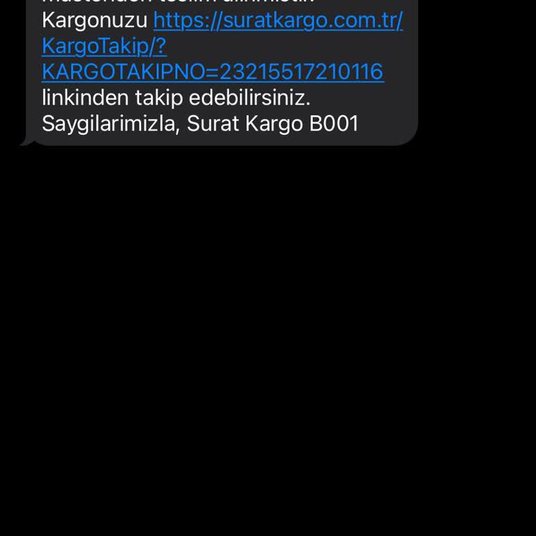 Sürat Kargo Bana Ulaştırılamayan Kargo