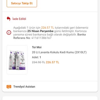 Trendyol 20 Günde Ankara'dan Ankara'ya Gelemeyen Sipariş