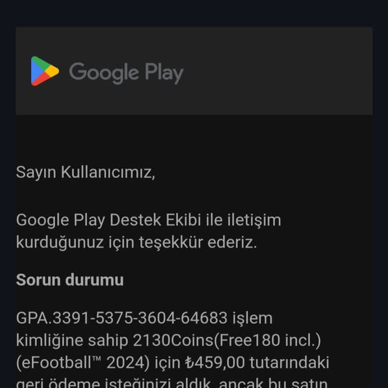 eFootball Geri Ödeme Talebi Sorunu