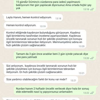 Domino's Pizza Paramı İade Etmiyor