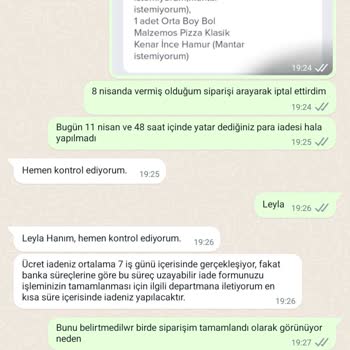 Domino's Pizza Paramı İade Etmiyor