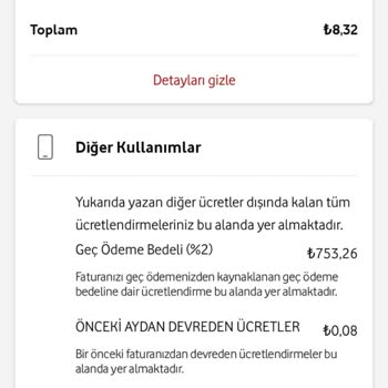Vodafone Yanlış Fatura Hesaplama