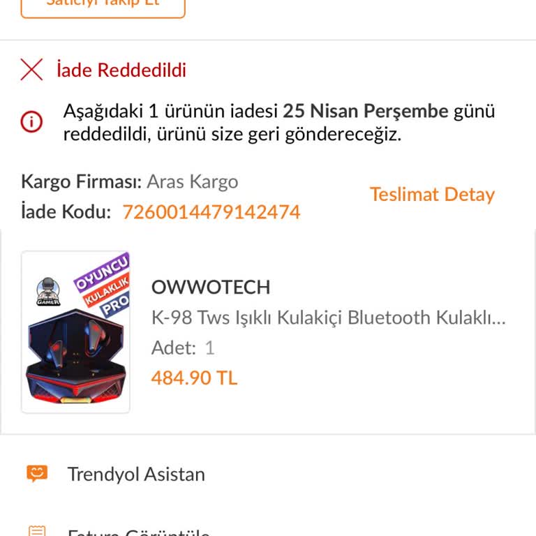 İade Reddedildi (Trendyol)