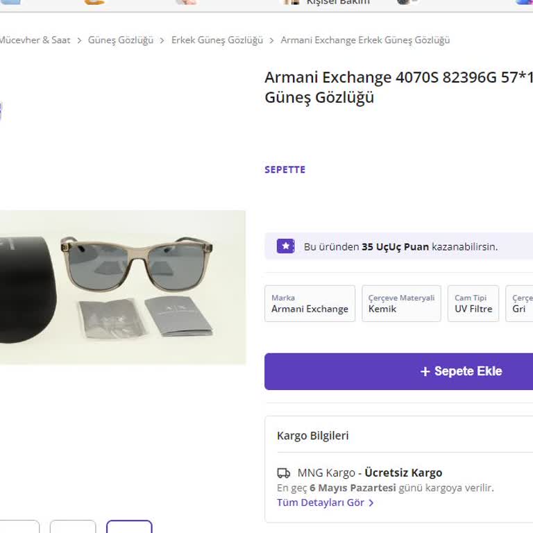 Exxe Selection Yanıltıcı Ürün İçeriği Gözlük