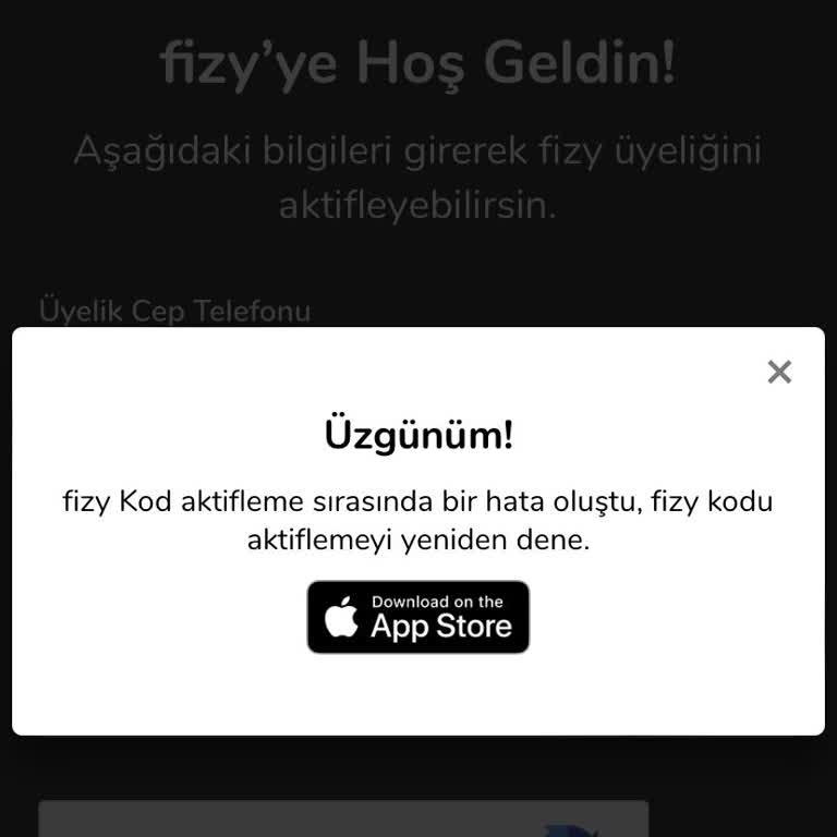 Turkcell Fizy Kod Hatası Veriyor