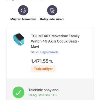Hepsiburada Güvencesiyle Aldığım TCL MT40 Akıllı Saat Sorunu