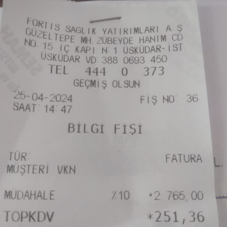 Özel Medivia Hospital Hastanesi Fahiş Fiyat Hk.