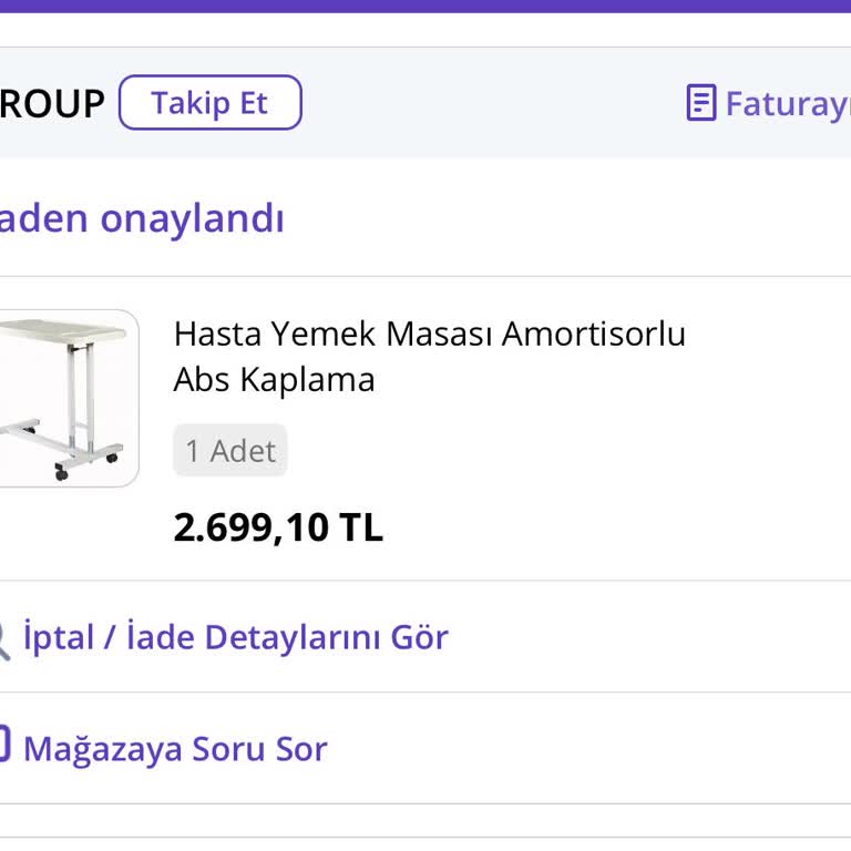 VD Group Vd Grouptan Hasta Yemek Amortisörlü ABS Kaplama Ürün Sipariş Ettim