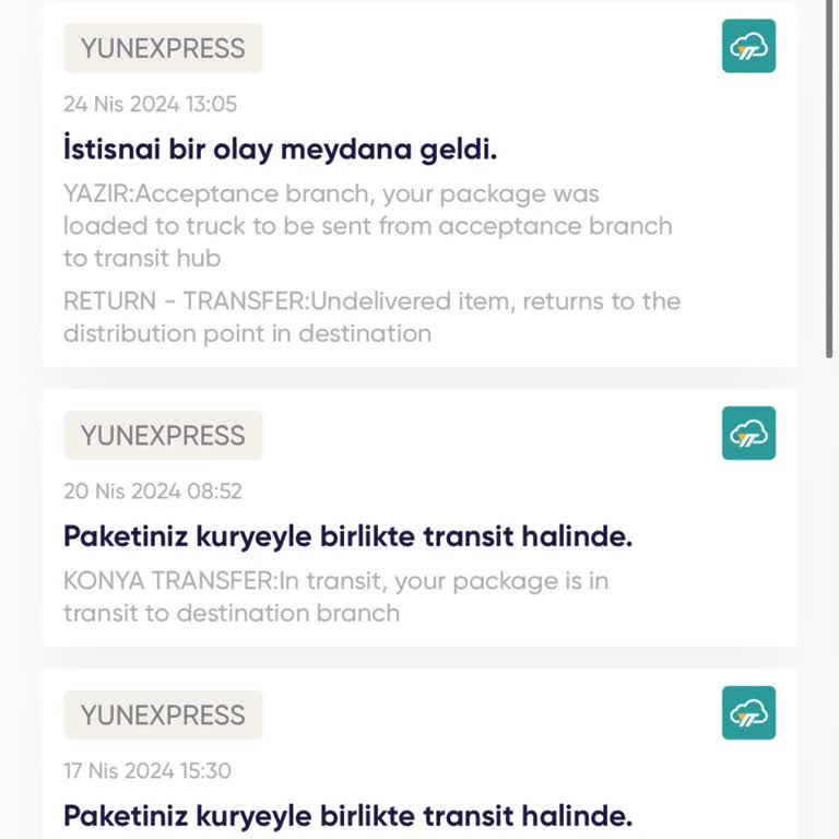 YunExpress Sipariş 21 Gündür Gelmedi