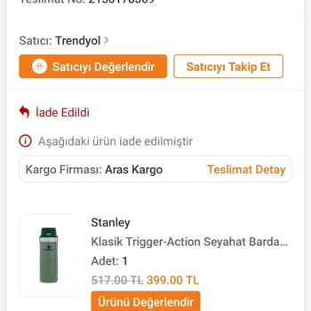Trendyol Ürünümü Firmaya Göndermedi Kafasına Göre İade Gerçekleştirdi