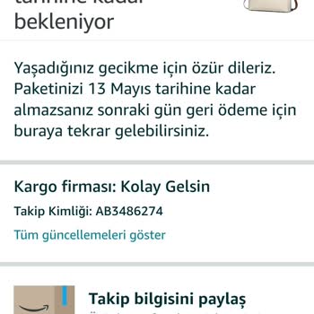 Amazon Siparişin Gecikmesi Ve Paketin Nerede Olduğuna Dair Bilginin Olmaması