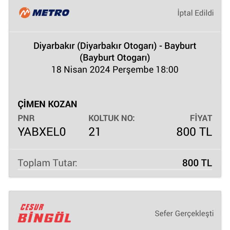 Obilet Bilet İptali İadesi Yapılmadı