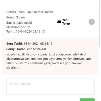 Charmé Butik İade Edilemeyen Ve Asla Gelmeyen Sipariş.