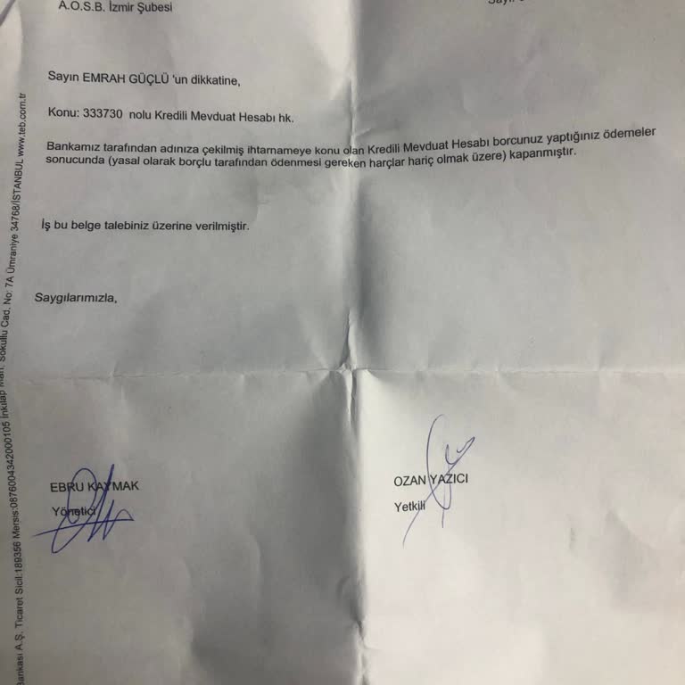 TEB Kanuni Takip Mağduriyet