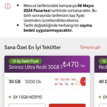 Vodafone 2 Yıllık Tarife Anlaşmasına Farklı Ücretlendirme