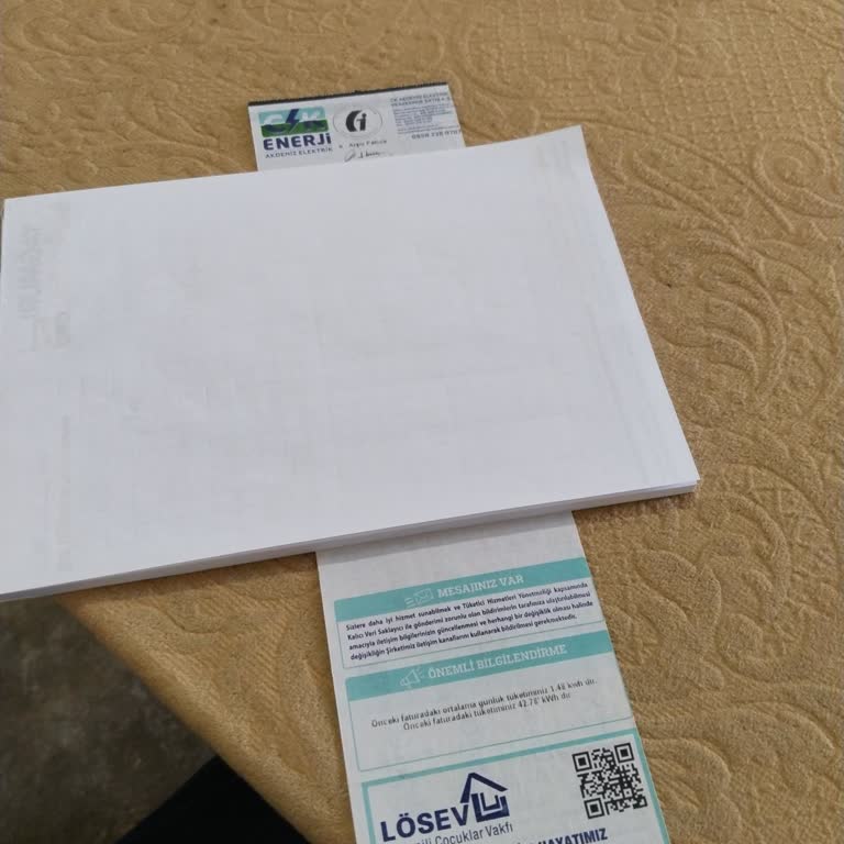 CK Enerji Akdeniz Elektrik Kağıda Yazılı Tahakkuk Fişi