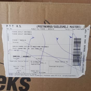 PTT Kargo Sağlık Bakanlığı Ürünleri PTT Tarafından Yanlış Teslim Edildi.