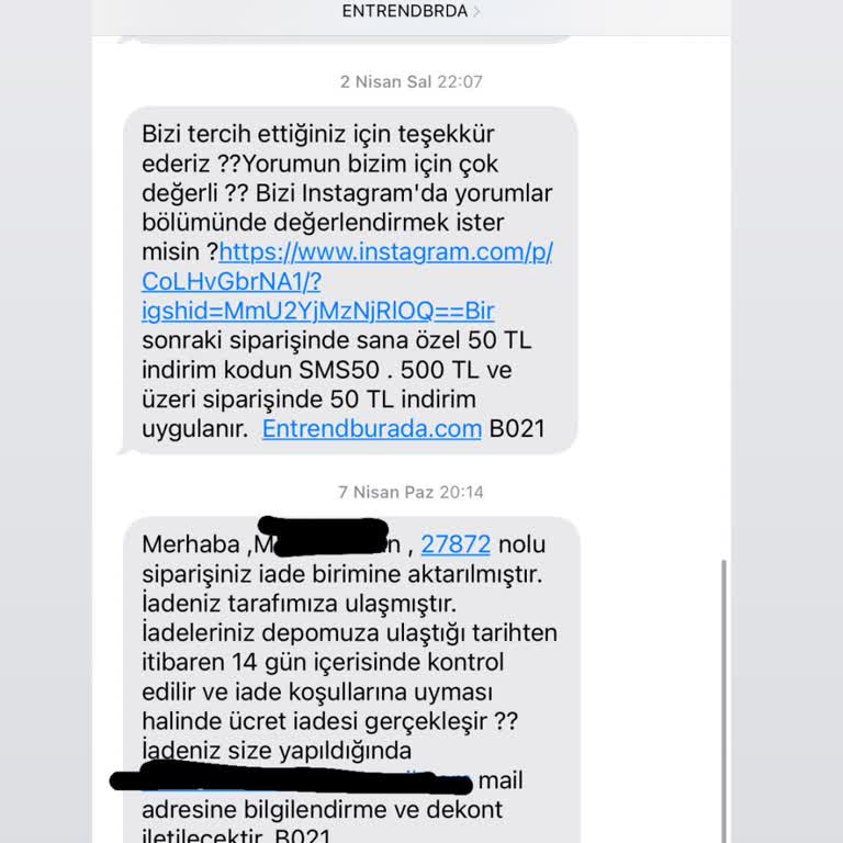 Entrendburada Beden Sorunu Ve İade Sürecinde Yaşanan Mağduriyet!