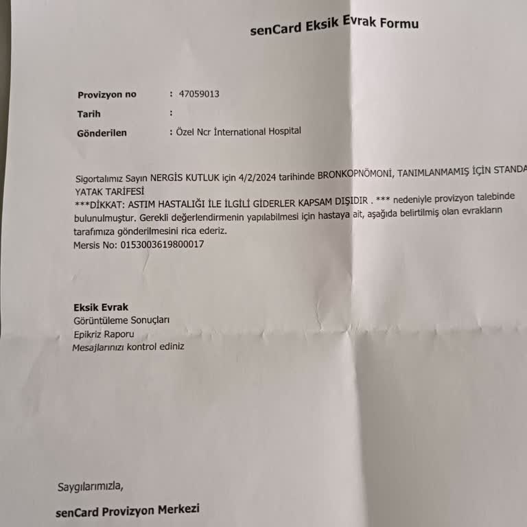 Aksigorta, Özel NCR Hospital Arasındaki İletişim Eksikliği