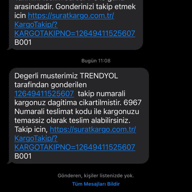 Sürat Kargo Kargomu Adresime Getirmiyor