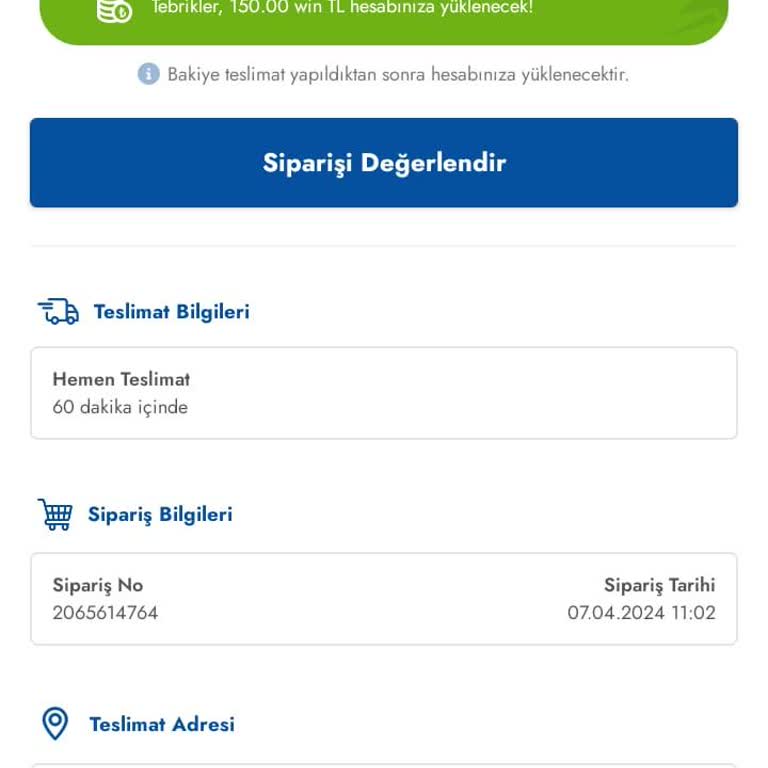 Cepte Şok Win Puanları Yüklemiyor