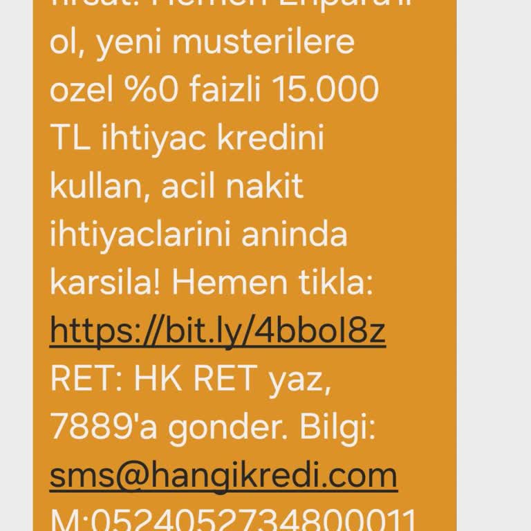 Hangikredi.com SMS Göndermeyin