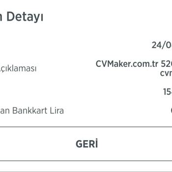 CV Maker Aldığı Abonelik Ücretinin Tarafıma İade Edilmesini İstiyorum