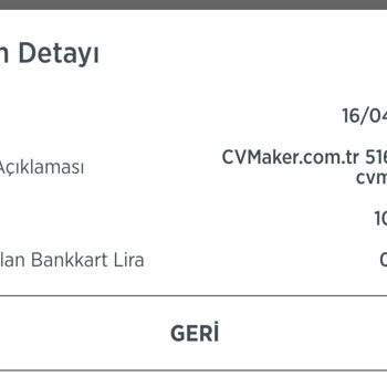 CV Maker Aldığı Abonelik Ücretinin Tarafıma İade Edilmesini İstiyorum