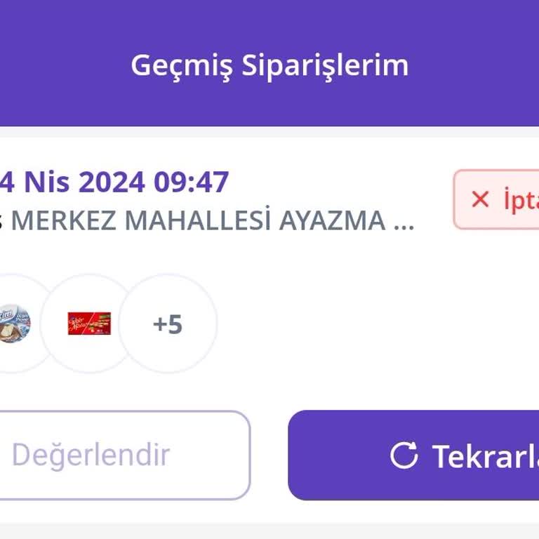 Getir İptal Edilen Siparişin Ücret İadesinin Yapılmaması Hakkında