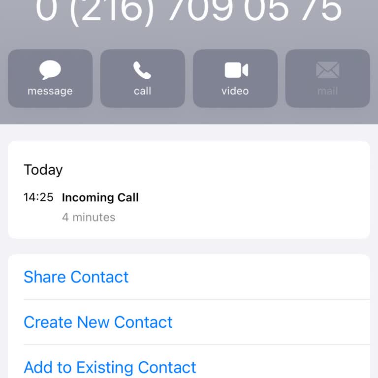 0216 709 05 75 YKB Şüpheli Arama