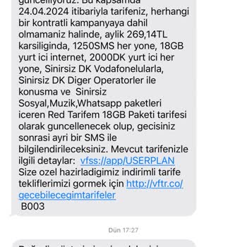 Vodafone "rızam Dışı" Tarifemi Değiştirdi