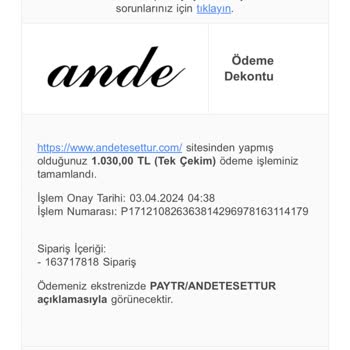 Ande Tesettür İade Mi Yatırmıyor