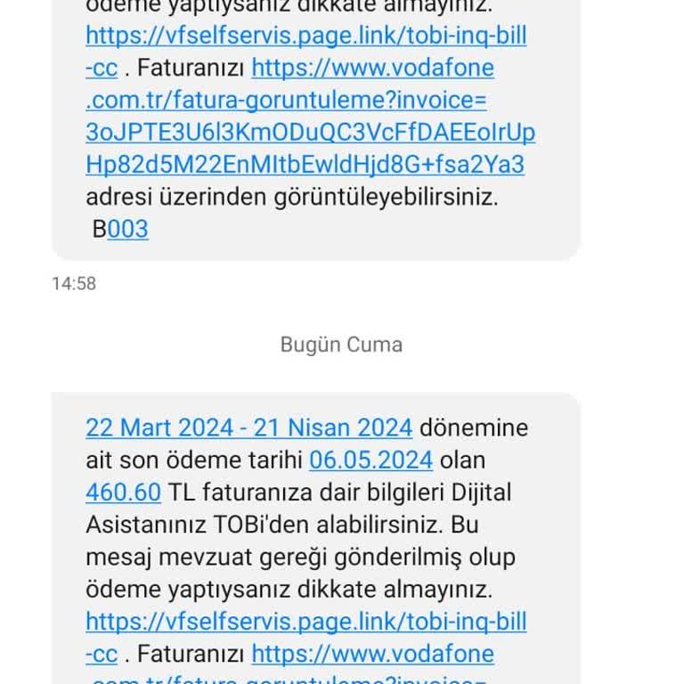 Vodafone Faturada Açıklanamayan Tutar