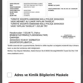Türkiye Sigorta Konut Poliçesi İptali