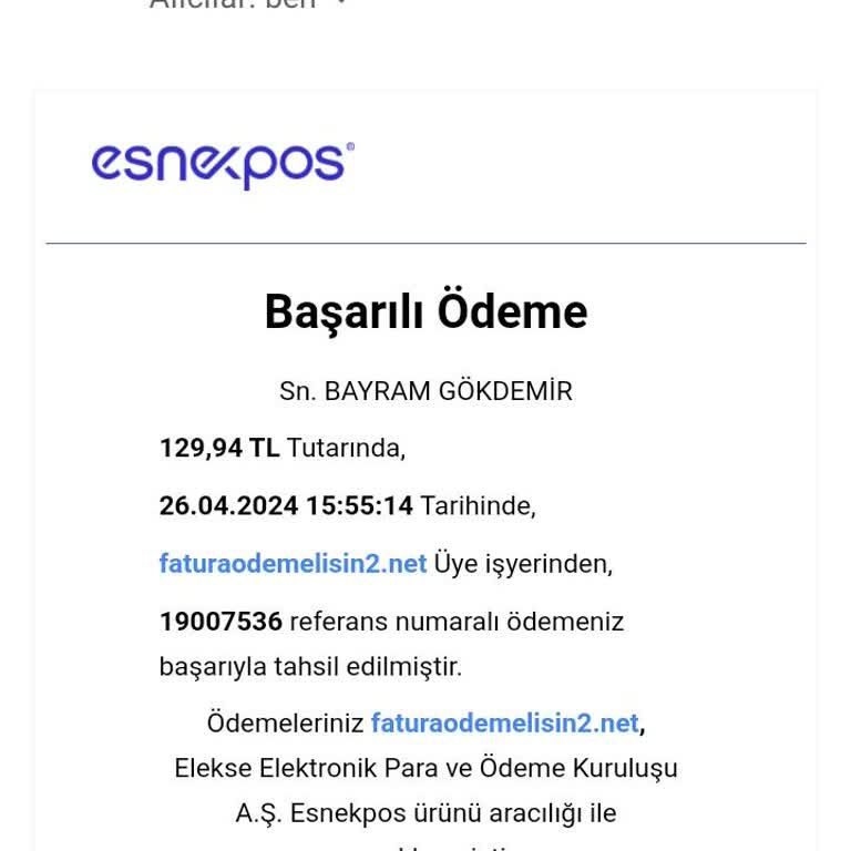 Fatura Ödeme Hizmeti Paramın Geri İadesini İstiyorum