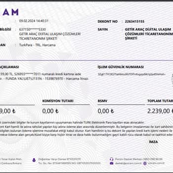 Getir Araç Pişmanlığı