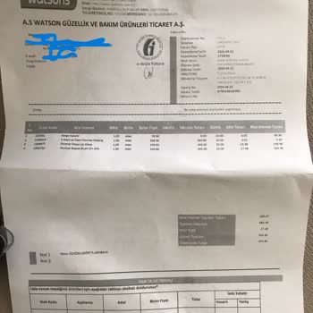 Watsons Eksik Ürün Gönderdi