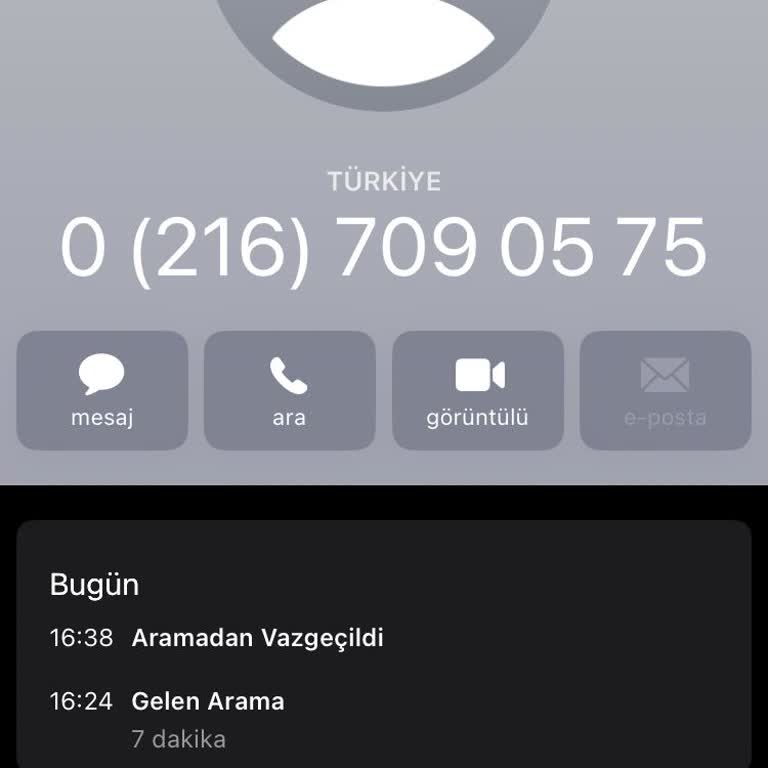 0216 709 05 75 0(216) 709 05 75 Şüpheli Arama