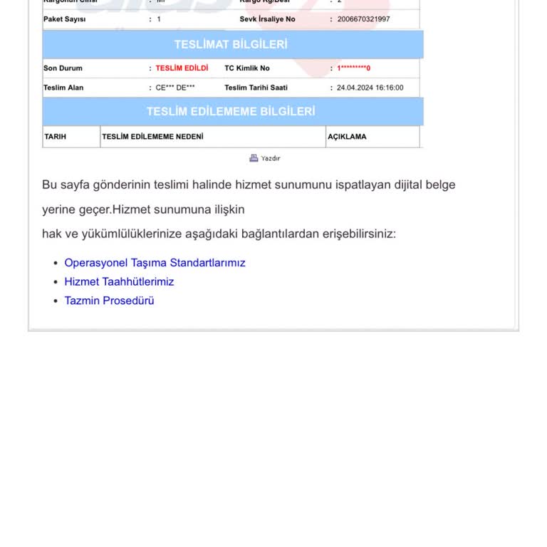 Aras Kargo Yanlış Ürün İadesi