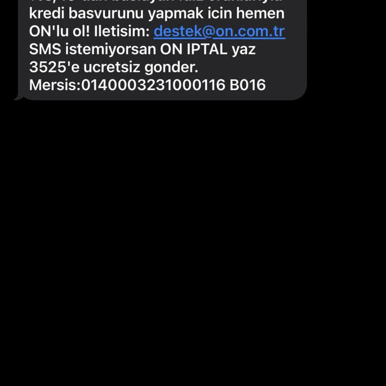 On Dijital Bankacılık On Üzerinden SMS