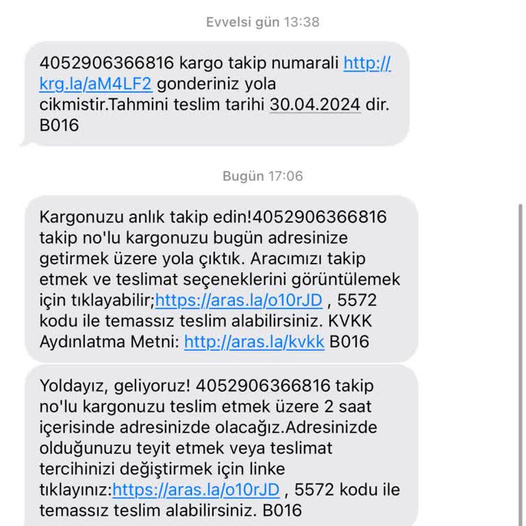 Aras Kargo Teslimat Sorunu Ve İletişimdeki Aksaklıklar
