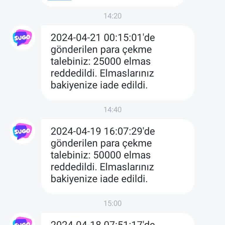 Sugo Uygulamadan Hesaba Para Çekemiyorum