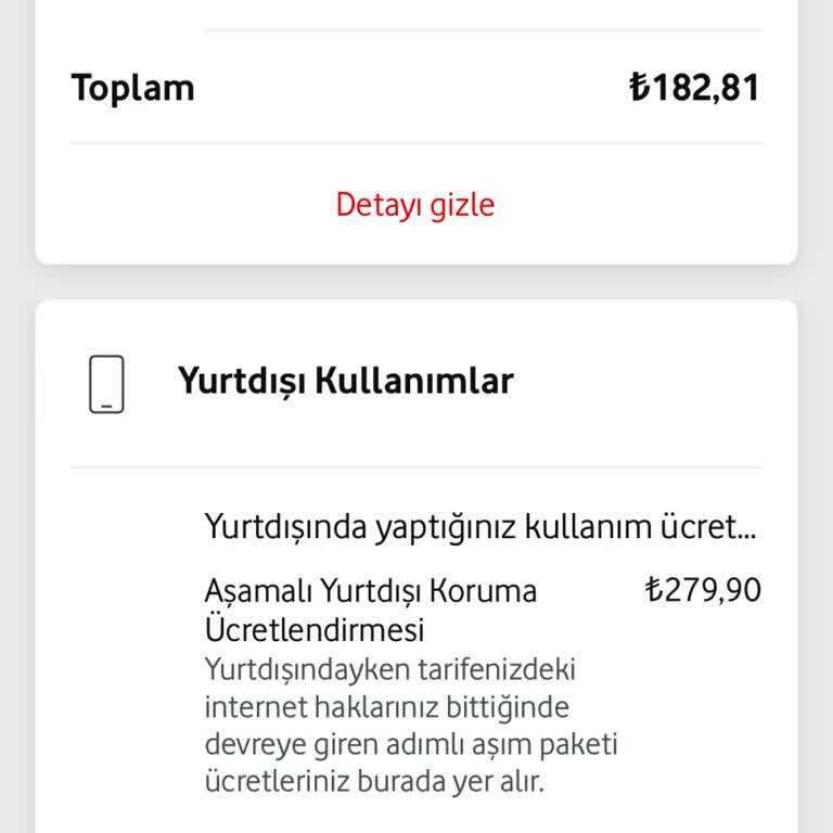 Vodafone Yurt Dışı Kullanımı