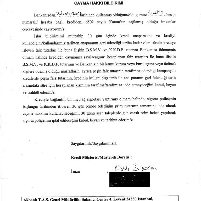 Akbank, 1 Saat İçinde İade Edilen Kredi İçin Faiz Talep Ediyor!