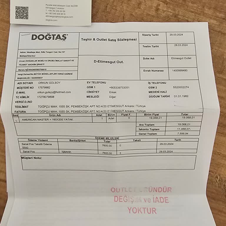 Doğtaş Etimesgut Mağazası Bayan Çalışanının Önemsemez Tavrı