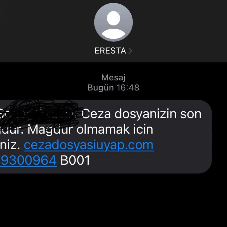 ERESTA (SMS) Eresta Asılsız Mesaj