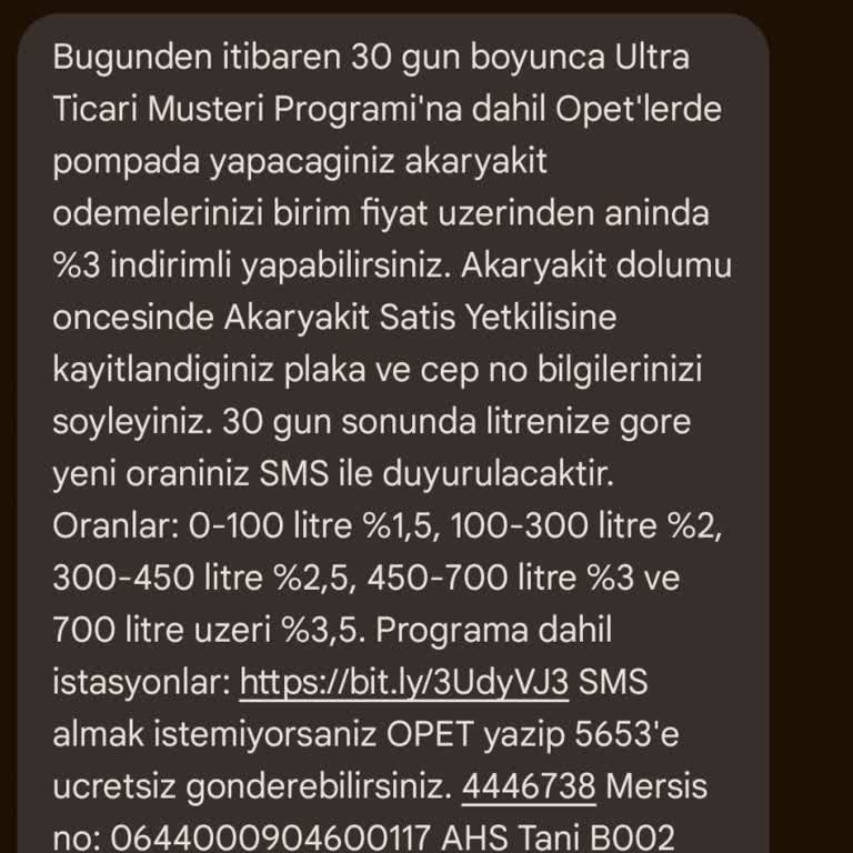 Opet Ultra Ticari Müşterisiyim Müşteri Hizmetleri Telefonu Açmıyor