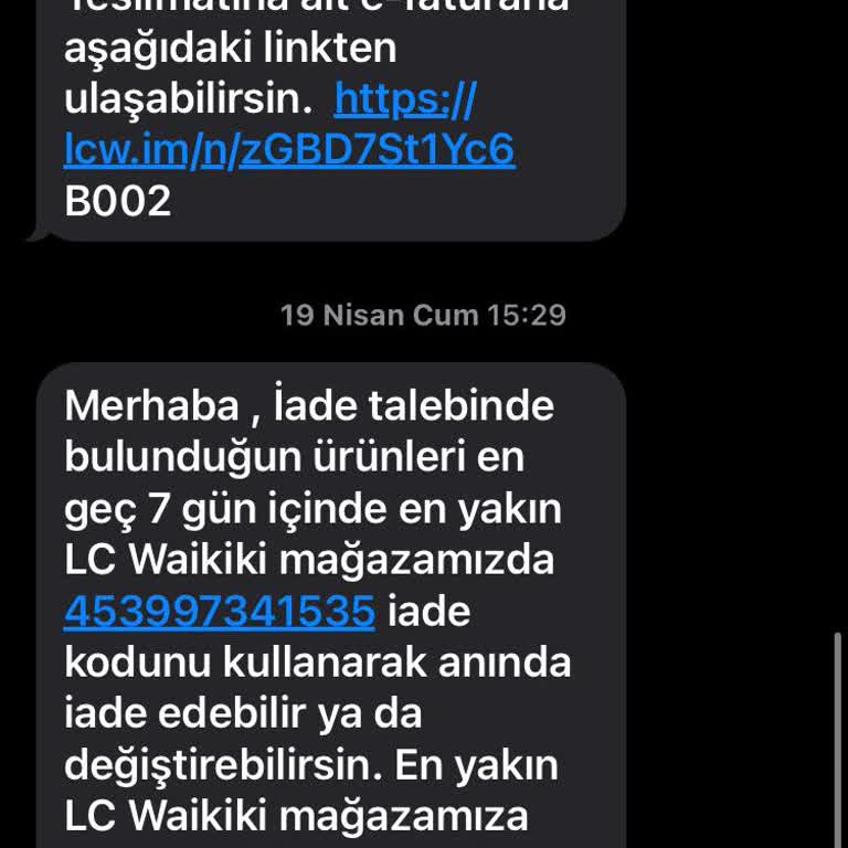 LCW İnternet Alışverişinde İade Sürecinde Yanlış Yönlendiriyor.